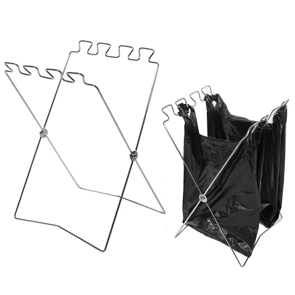 

Stainless Steel Outdoor Garbage Bag Bracket Debris Storage Rack Foldable Portable Storage Bracket Tools Garbage Bag Bracket