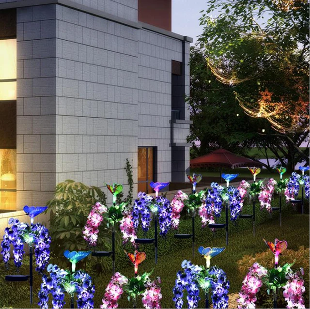 RGB Color Solar Power Lamp Outdoor Waterproof LED Solar Light Lily Rose Flower Decor Garden Lawn Path Wedding Party Holiday 2
