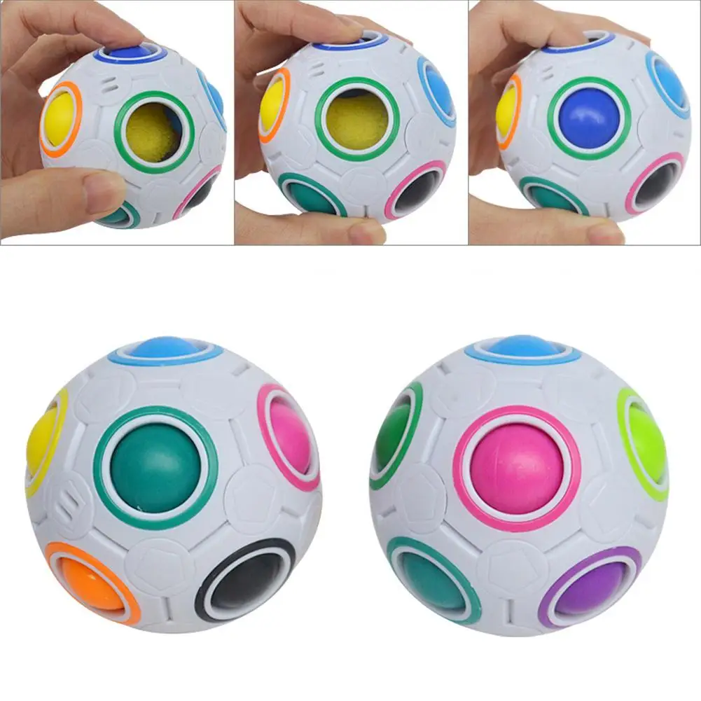 Creativo Mini Arco Iris mágico fútbol rompecabezas educativos SPINNER divertido juguetes hábil Diseño y aspecto exquisito