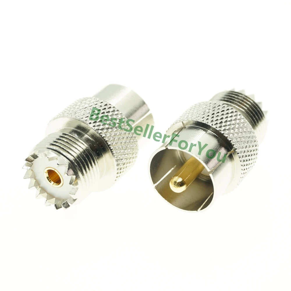 10Pcs Adapter UHF PL-259 Push-On//Quick Male to UHF Female SO-239 Connector