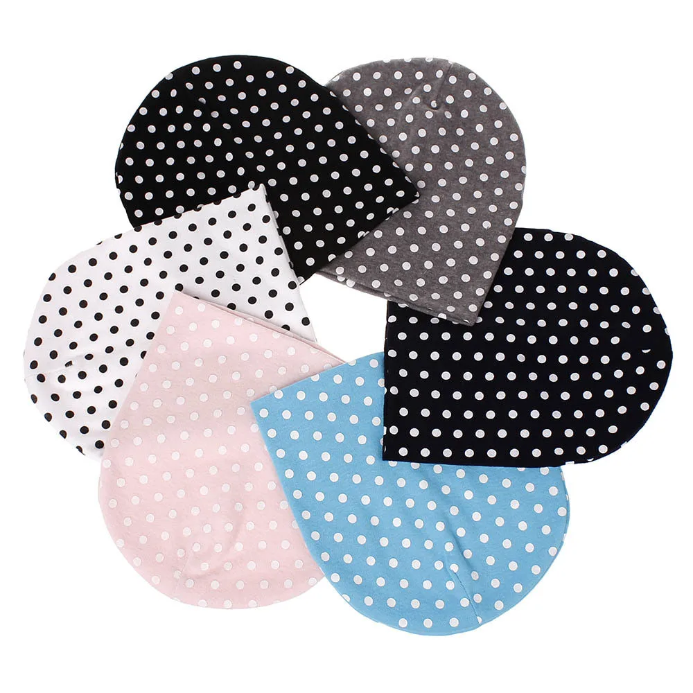 Baby Dot Pullover Cap Baby Hat Knit Cotton Baby Caps For Boys Girls Spring Autumn Winter Children