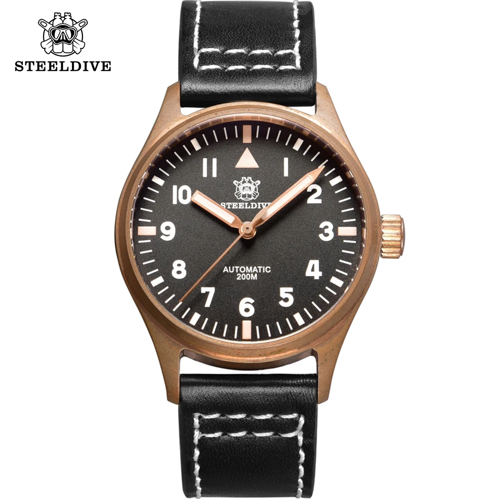 Мужские часы-авиаторы STEELDIVE 1940 Mark 10 автоматические механические часы Sapphire NH35