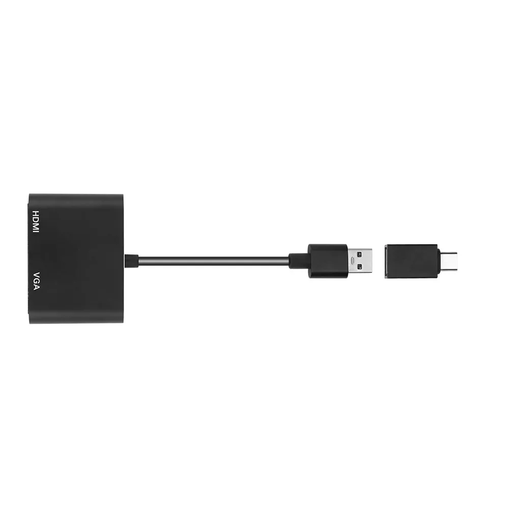 USB C к HDMI 4K VGA адаптер USB 3,0 видео конвертер адаптер с 2в1 Тип C адаптеры для ноутбука Macbook Zend переключатель