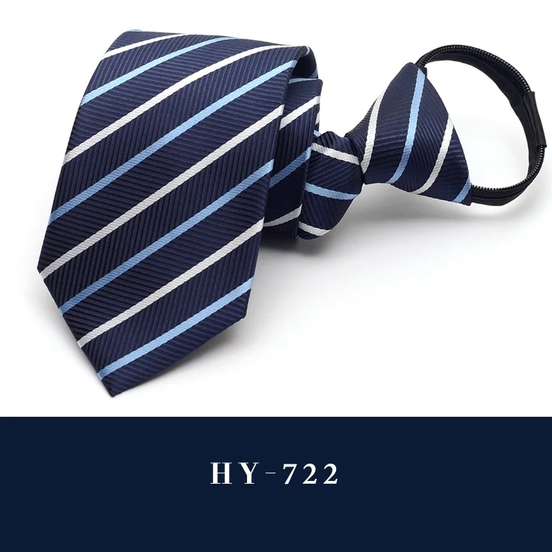 HY-722 Высокое качество, новинка, дизайнерские, брендовые, модные, деловые, повседневные, 7 см., тонкие галстуки для мужчин, на молнии, галстук, формальный, офисный, с подарочной коробкой - Цвет: HY-722