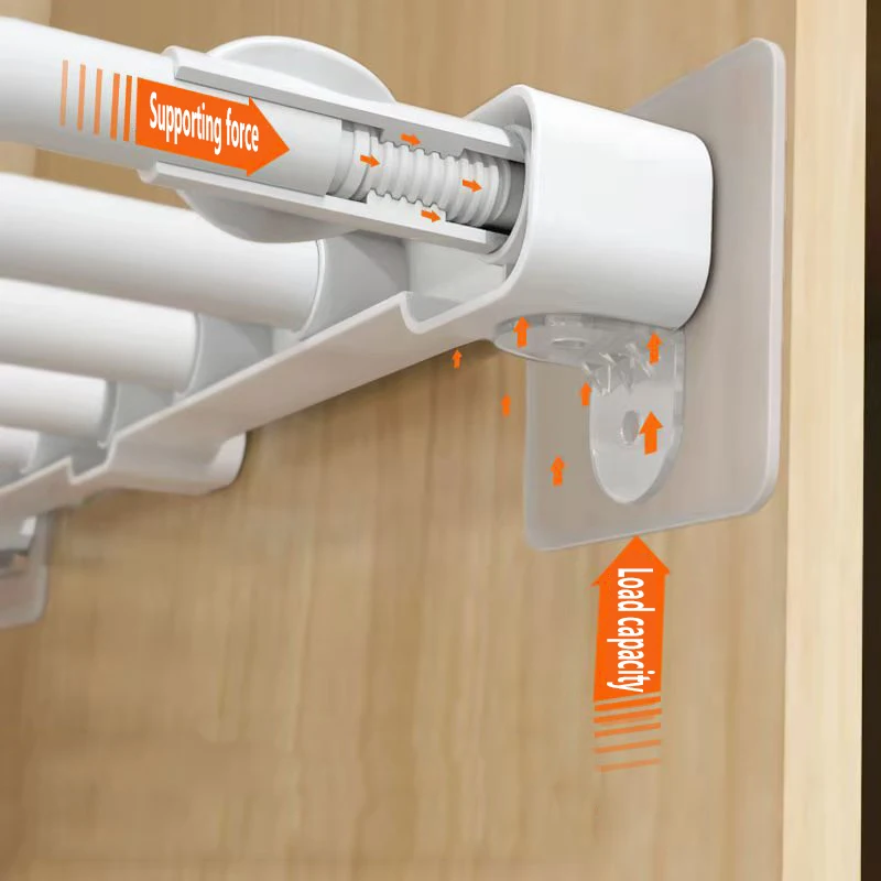 Nail-Free Adhesive Layer Support, Strong and Seamless Load-Bearing Support Rack, Wardrobe Layered Partitions, Punch-Free
