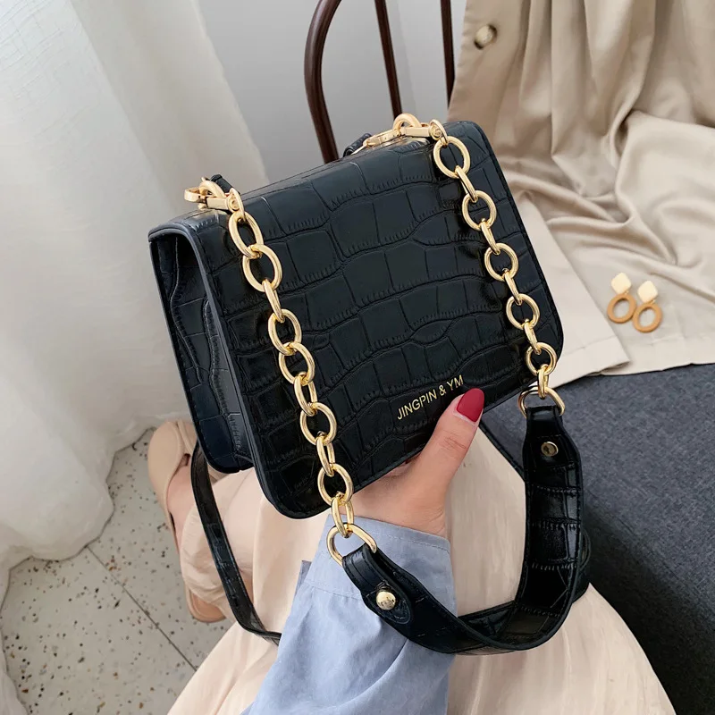 

Popular Bag Women's 2020 Online Celebrity New Style Fashion Korean-style Versatile Stone Pattern Textured Shoulder Bag Fashion S
