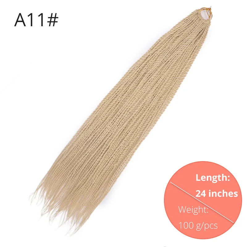 6/613 AISIBEAUTY, вязанные косички, волосы, 24 дюйма, Омбре, канальские волосы, синтетические, Сенегальские, крученые волосы для наращивания, для отдыха, косплей - Цвет: 6/613