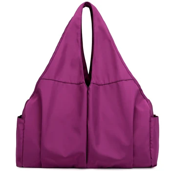

New Women'S Bag Shoulder Bag Waterproof Nylon Cloth Bag Mommy Shoulder Bag Shopping Bag Purple