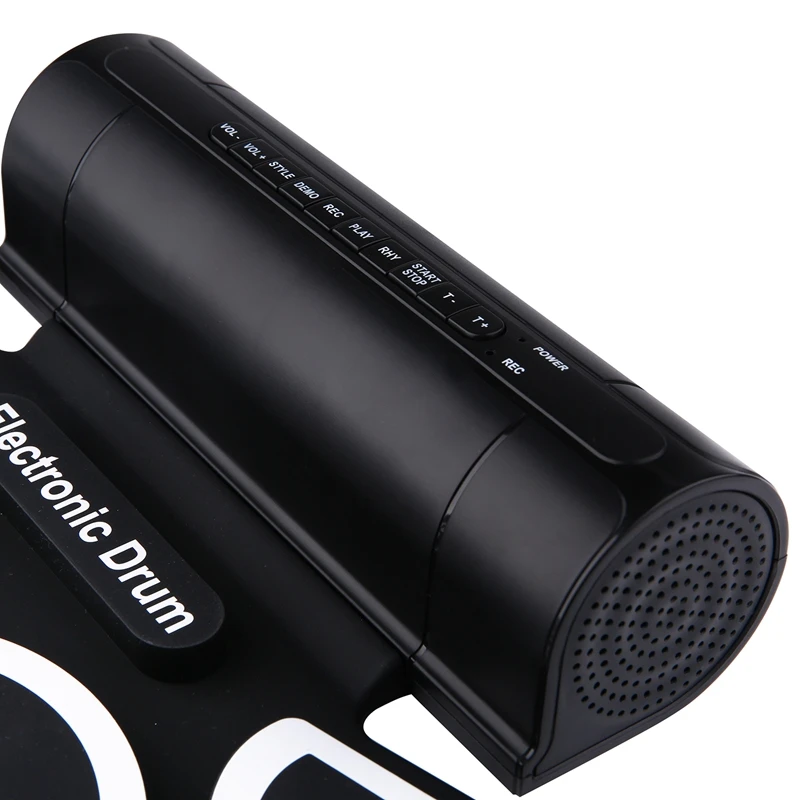 Портативный свернутый Электронный USB MIDI набор барабанов 9 подушечек Встроенные динамики педали для ног барабанные палочки USB кабель для практики#5