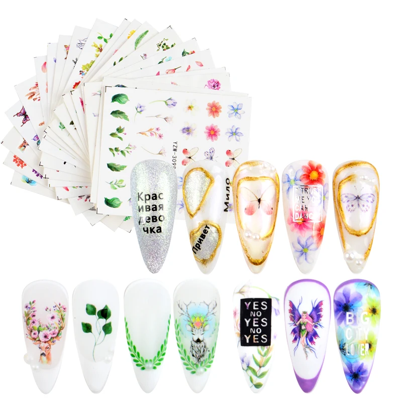 

1PC Daisy Lavender Water Transfer Sticker For Nail Design Flower Leaf Slider Foil Tip Nail Art Decor Charm Manicure