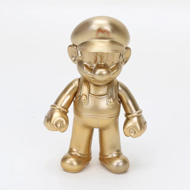 new gold mario 8-12 см Фигурки "Супер Марио" игрушки Super Mario Bros Bowser Luigi Koopa Yoshi Mario Maker Odyssey ПВХ фигурка модель игрушки куклы - Цвет: new gold mario
