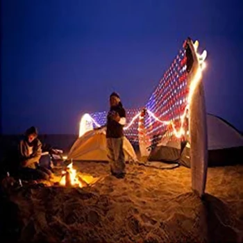 

390/420LED Net Light Safety American National Flag Hanging Ornament String Lamps for Cafe Restaurant Exquisite Ornaments