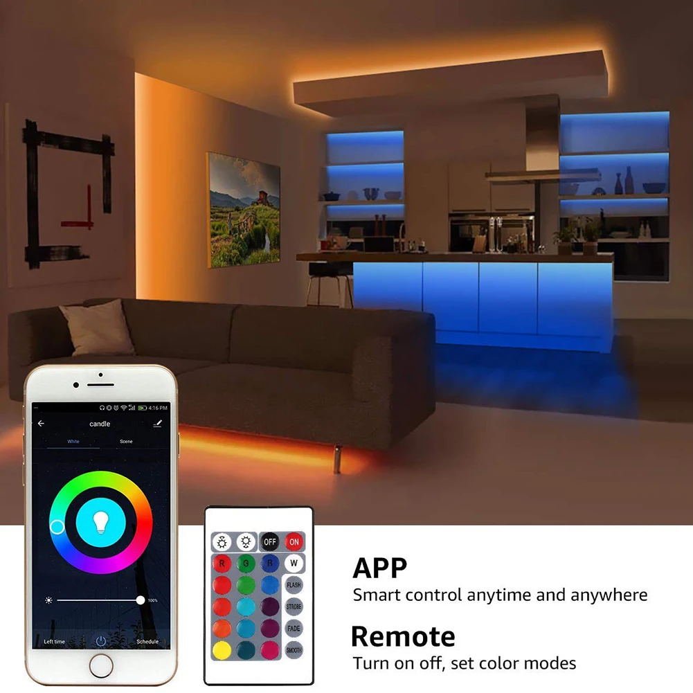 DIY цветной умный wifi музыкальный светодиодный светильник 5050 RGB светодиодный Google Home Alexa Phone App управление для домашнего ТВ вечерние украшения высокое качество