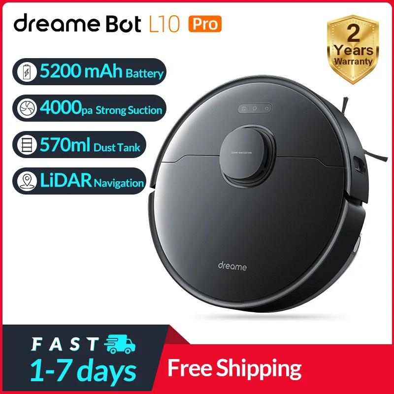 [World Premiere In Stock] Dreame Bot L10 Pro Robot Vacuum Cleaner Superb LiDAR Navigation, 4000Pa Suction ,150mins Auto Charge|Vacuum Cleaners| - AliExpress