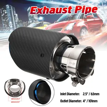 

Inlet 63mm Outlet 114mm Carbon Fiber Car Exhaust Tail Pipes Muffler Tip Tail End Muffler Pipe Stainless Steel fit 60mm Pipe