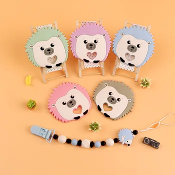 Kovict New 5/10pcs  Hedgehog Silicone Baby Teether rodent Baby Teething Toys Chewable Animal Shape Baby Products Nursing Gift 1