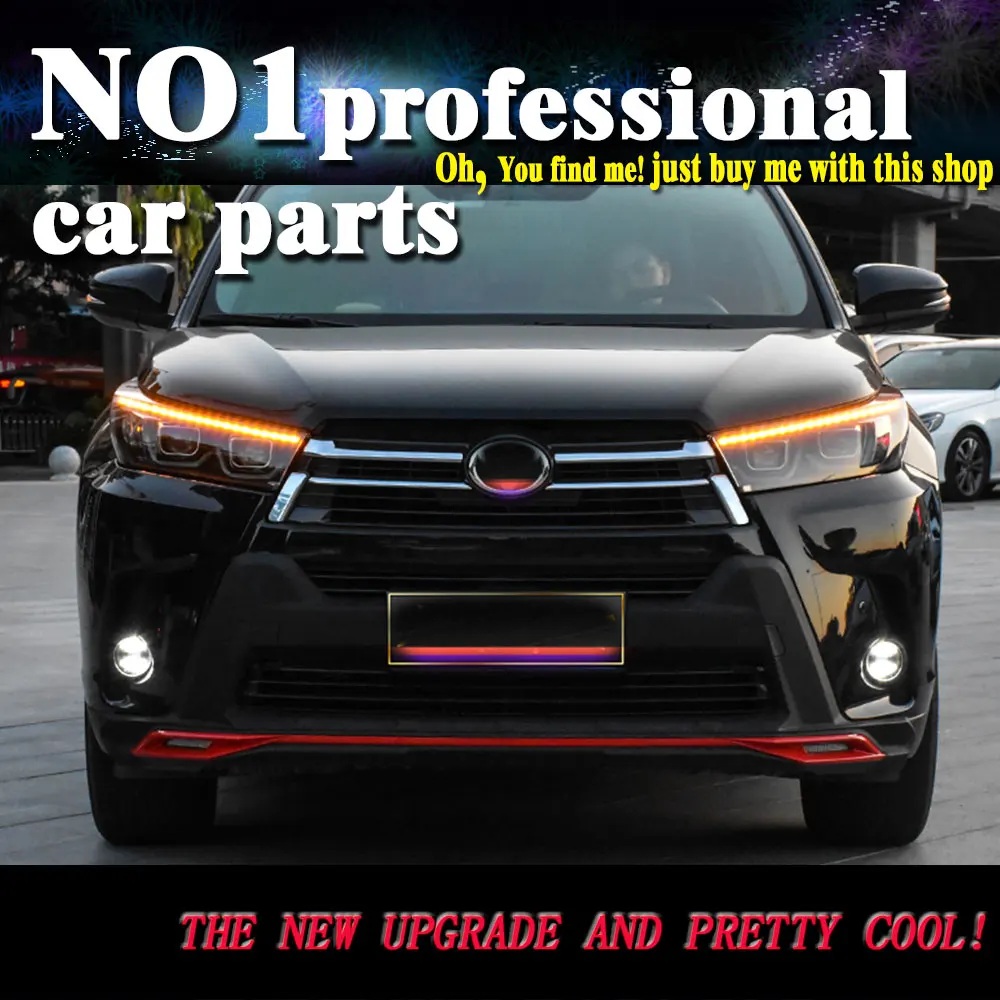 OUMIAO автомобильный стайлинг фары Toyota Highlander 2018 Новый Kluger DRL ближний свет Дальний