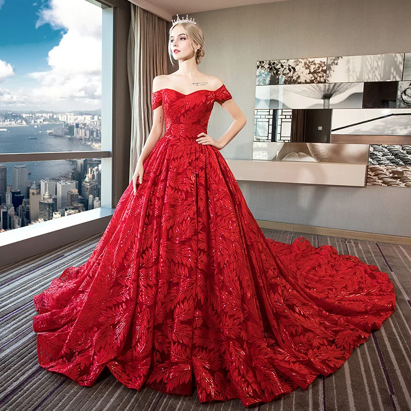 Elegant Off-shoulder Bohemian Noble clothing Custom Made Soft Tulle Lace Bridal Gown Vestidos Plus size Holiday clothing
