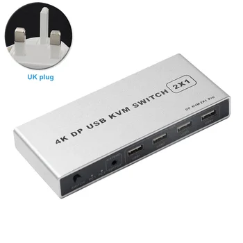 

KVM Switch Computer VGA 1 Out Displayport Controller Dual Port Connection Stable Plug And Play HDMI USB 4K 60Hz Mouse Support