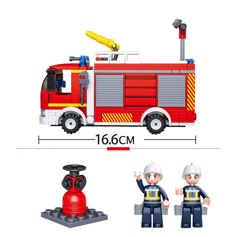 SLUBAN 2021 città camion antincendio veicolo per auto polizia vigili del fuoco figure Hero Building Blocks mattoni assemblare giocattoli per bambini regalo