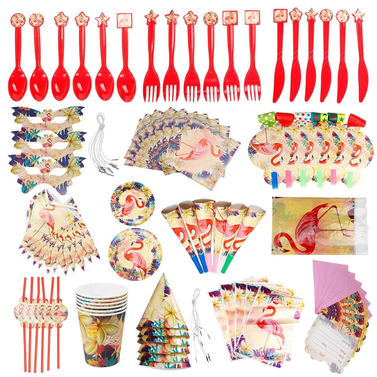 Hot Flamingo Theme Birthday Party Kids Supplies Tableware Decor Plates Balloons Kindergarten Party Wedding Decor Props