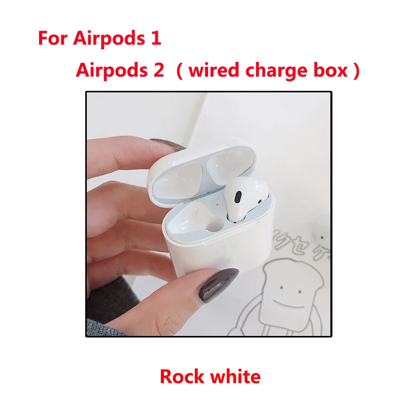 Ультратонкая металлическая пленка железная стружка для Apple airpods защита от пыли наклейка для Airpod 1 2 Аксессуары для наушников Наклейка защитная - Цвет: Rock white