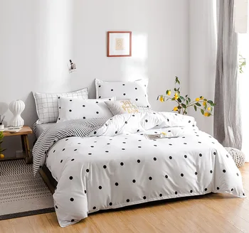 

denisroom white bed linen dot duvet cover set bed covers and bedspreads super king size bedding set AL16#