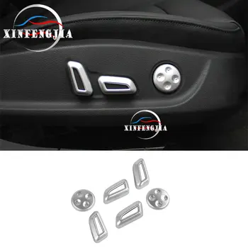 

For Audi A5 A4 B9 17-2018 6x Chrome Frame Seat Adjust Button Switch Case Cover Trim