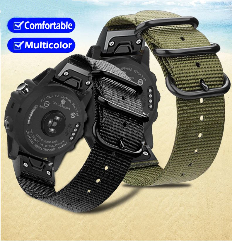 

Quick Fit Nylon Watchband Strap for Garmin Fenix 5X 5XPlus/5 5S Plus/3/3 HR Smart Watch Bracelet Sport Wristband 20/22/26mm Band