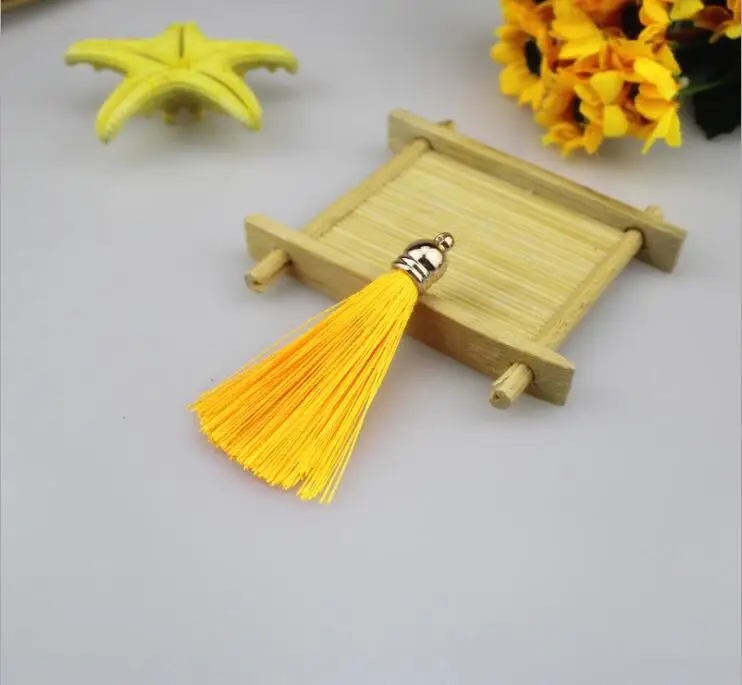 A07 Gold Color 10 шт. 8 см золотая Кепка с кисточкой, ювелирный занавес, украшение для одежды, аксессуар, стеклянный брелок для ключей, сумка для мобильного телефона с бахромой, накладка с орнаментом, подвеска - Цвет: A07 Gold Color