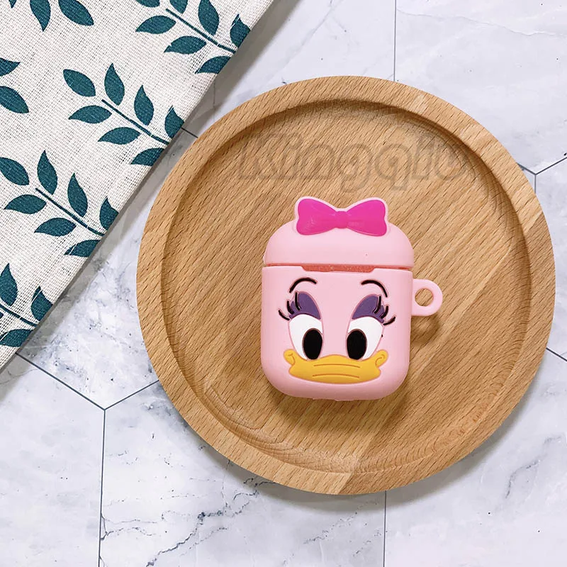 Pinkduck Милый мультяшный беспроводной Bluetooth чехол для Apple гарнитура для Airpods силиконовый чехол для наушников s для Airpods 2 защитный мягкий чехол - Цвет: Pinkduck