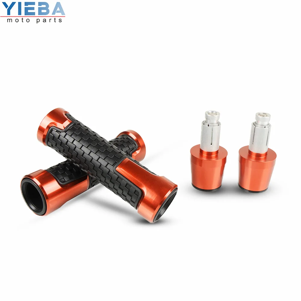 22MM 7/8'' Motorcycle Accessories handlebar grips and handle bar end set high quality For YAMAHA XJ6 N XJ6N XJ 6N 2009 - Color: Orange