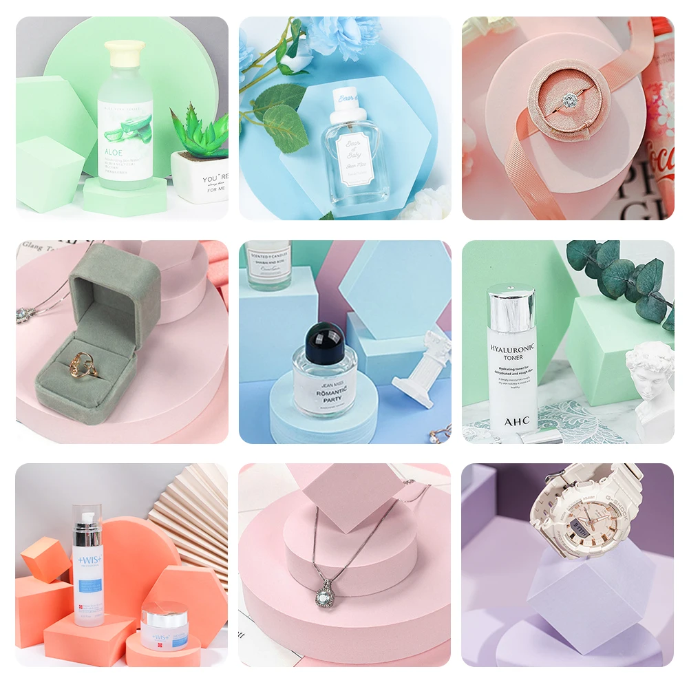 INS 다채로운 큐브 사진 배경 3 차원 큐브 사진 소품 사진 거품 기하학 촬영 소품 쥬얼리에 대한