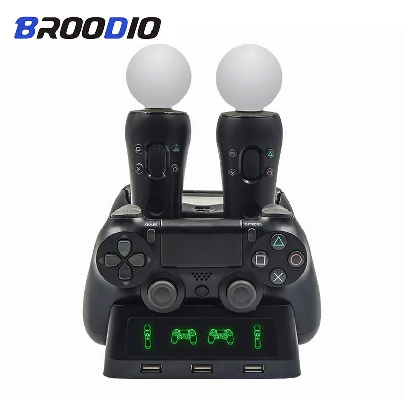 

PS4 PS Move VR PSVR Joystick Gamepad Charger 4 in 1 Stand Controller Charging Dock Station Stand For Playstation PS4 PSVR Move