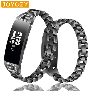 

Joyozy Replacement Stainless steel Watch Strap for Fitbit Inspire hr Smart Watchbands Diamond gift for Fitbit Inspire watch band