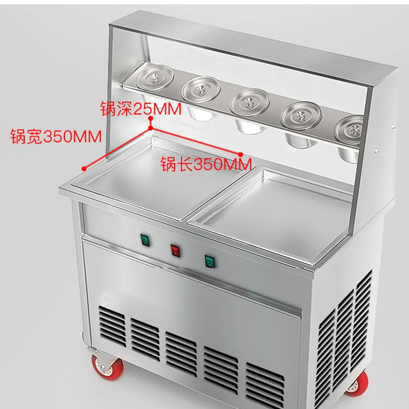 New Commercial Ice Cream Roll Machine Deep 2.5cm Thailand Fry Ice Cream Roll Machine Rolled Fried Ice Cream Machine 5