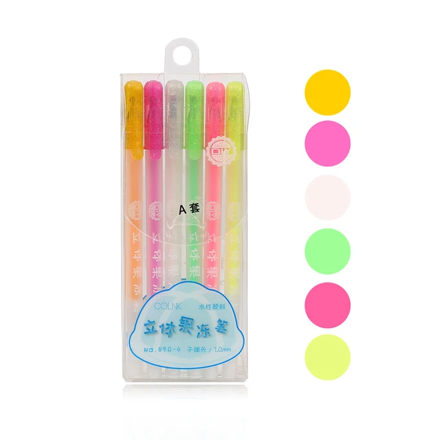 JIANWU 6 colors/set 1.0mm Creative jelly marker Painting graffiti DIY