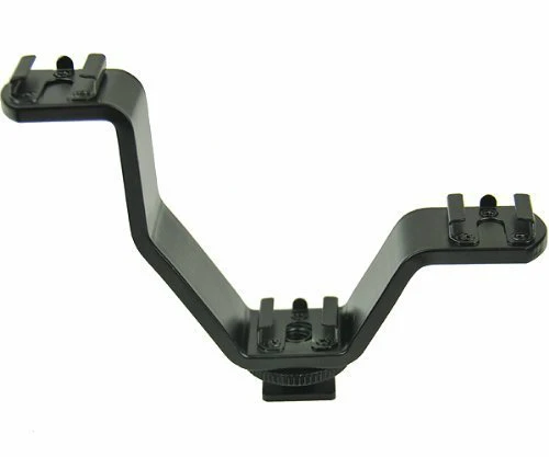 Camera Triple Mount Hot Shoe V Bracket for Video Lights Microphones or Monitors Flash Accessories | Электроника