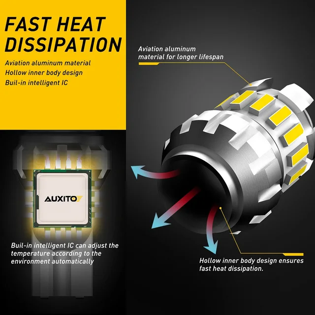 W16W T15 LED T16 Bulb Canbus Error Free Backup Reverse Led 921 912 LED Bulbs Car Lights Brake Lamp Stop Light Xenon White DC12V 6