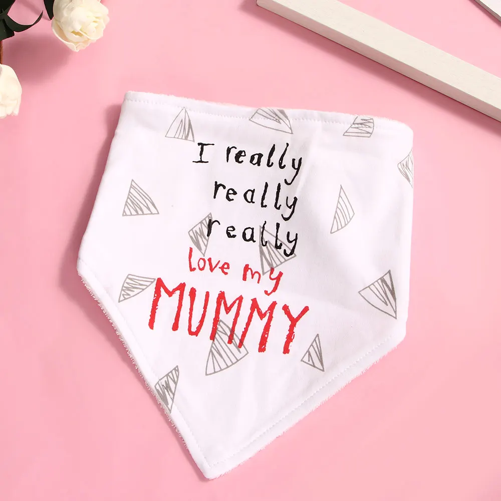 ; Новинка; футболка с надписью «I Love Mom»(«Я люблю папу детские нагрудники банданы водонепроницаемые детские нагрудники для кормления детский слюнявчик Полотенца новорожденных принт Водонепроницаемый фартуки Слюнявчики