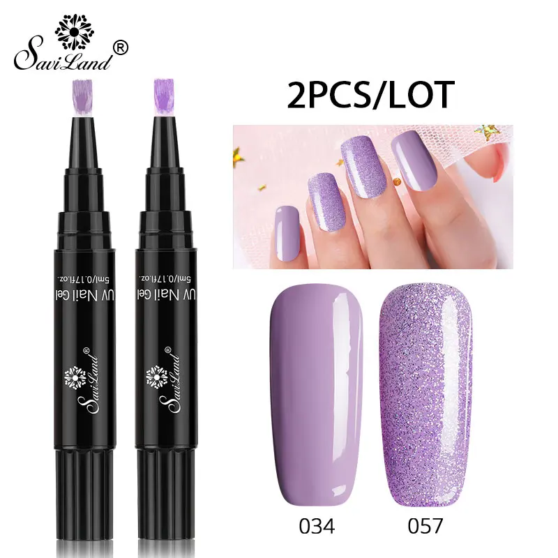 Saviland 3 шт./лот набор гель-лаков UV Vernis полуперманентный праймер верхнее покрытие 5 мл полигель лак для ногтей маникюрный гель - Цвет: 034 n 057