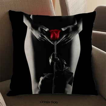 

black Sexy Girls characters Cushion Cover linen Home living room Sofa Throw Pillow case hotel cafe office Cushions Covers Decor