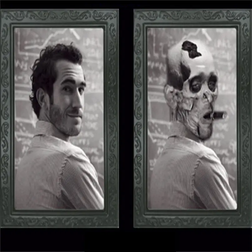 Хэллоуин лентикулярная 3D меняющаяся рамка для лица изображение ужас Портрет с привидениями декоративная живопись набор для вечеринки 4FM - Цвет: Оливковый