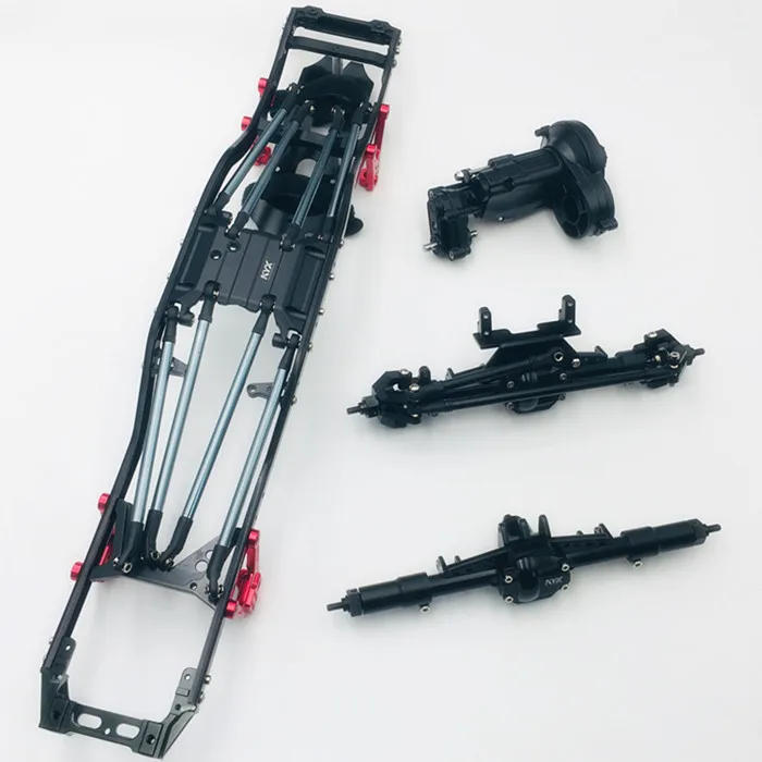KYX Alloy 2 Speed Transmission Gearbox Servo on Axle 313 Wheelbase Frame for Upgraded Modified 1/10 Axial SCX-II 90046