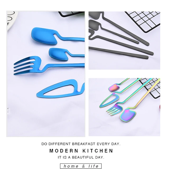 Set 6 Forchette Da Dessert Nero | Acciaio Inox Placcato Titanio | Per Frutta, Formaggio, Antipasti