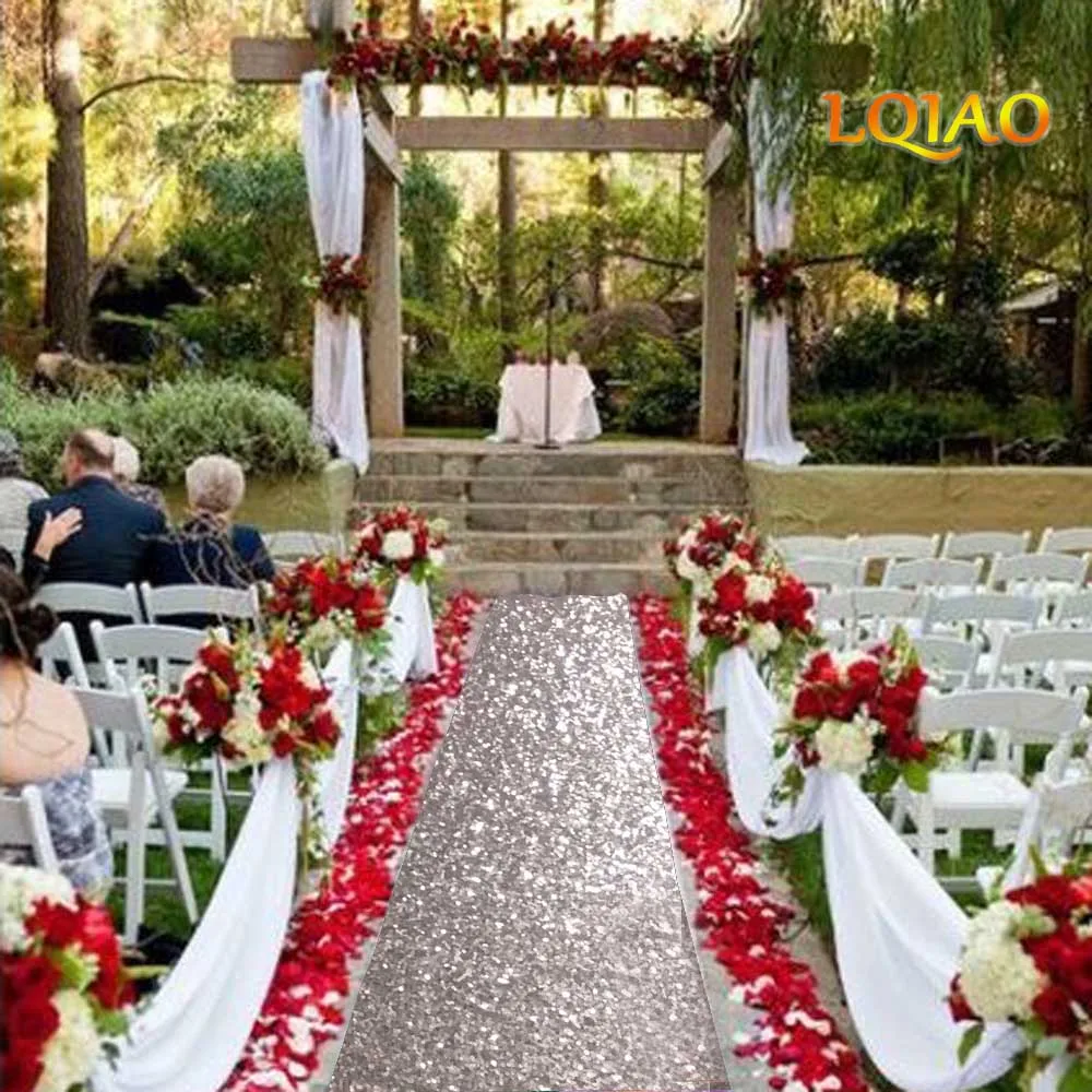 Champagne Gold Sequin Aisle Runner 001