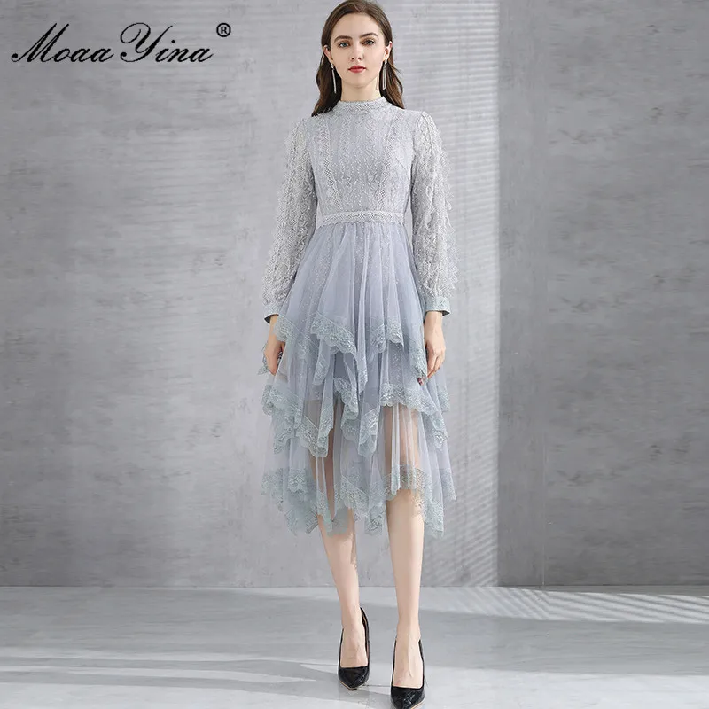 MoaaYina Fashion Designer dress Autumn Women's
