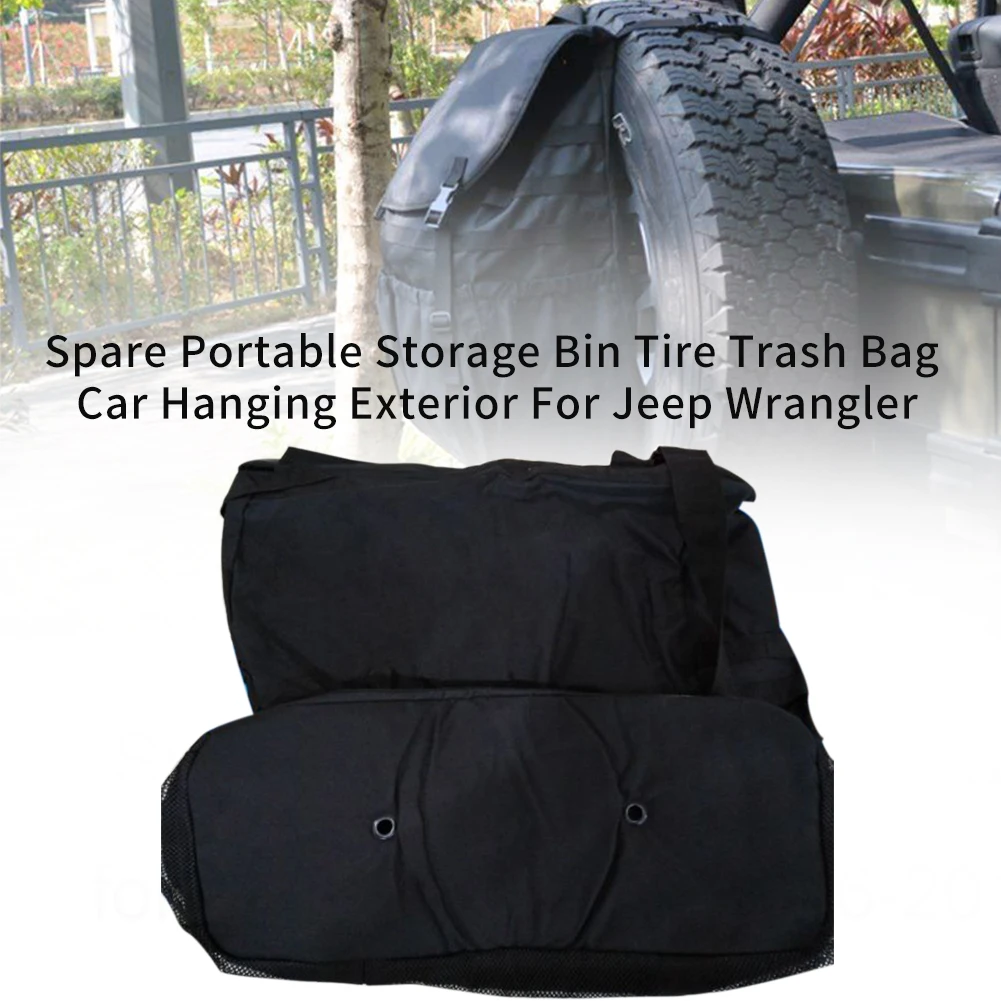 

Portable Tire Trash Bag Storage Leak Proof Practical Open Garbage Exterior Accessories Spare Car Hanging Soft for Jeep