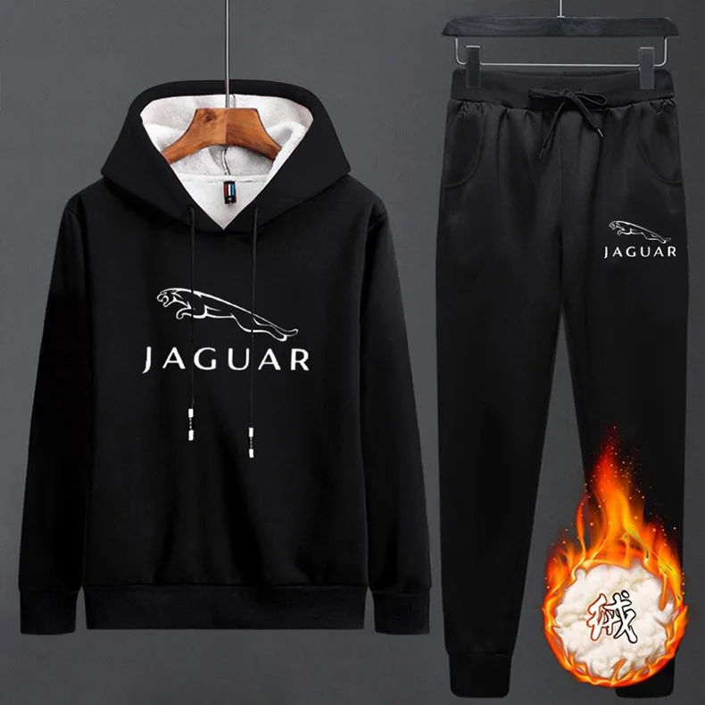 

Plus Velvet Warm Hoodie Set Autumn And Winter Korean-style Fashion Pullover Hoodie Winter Thick Casual Sports Clothing Men's