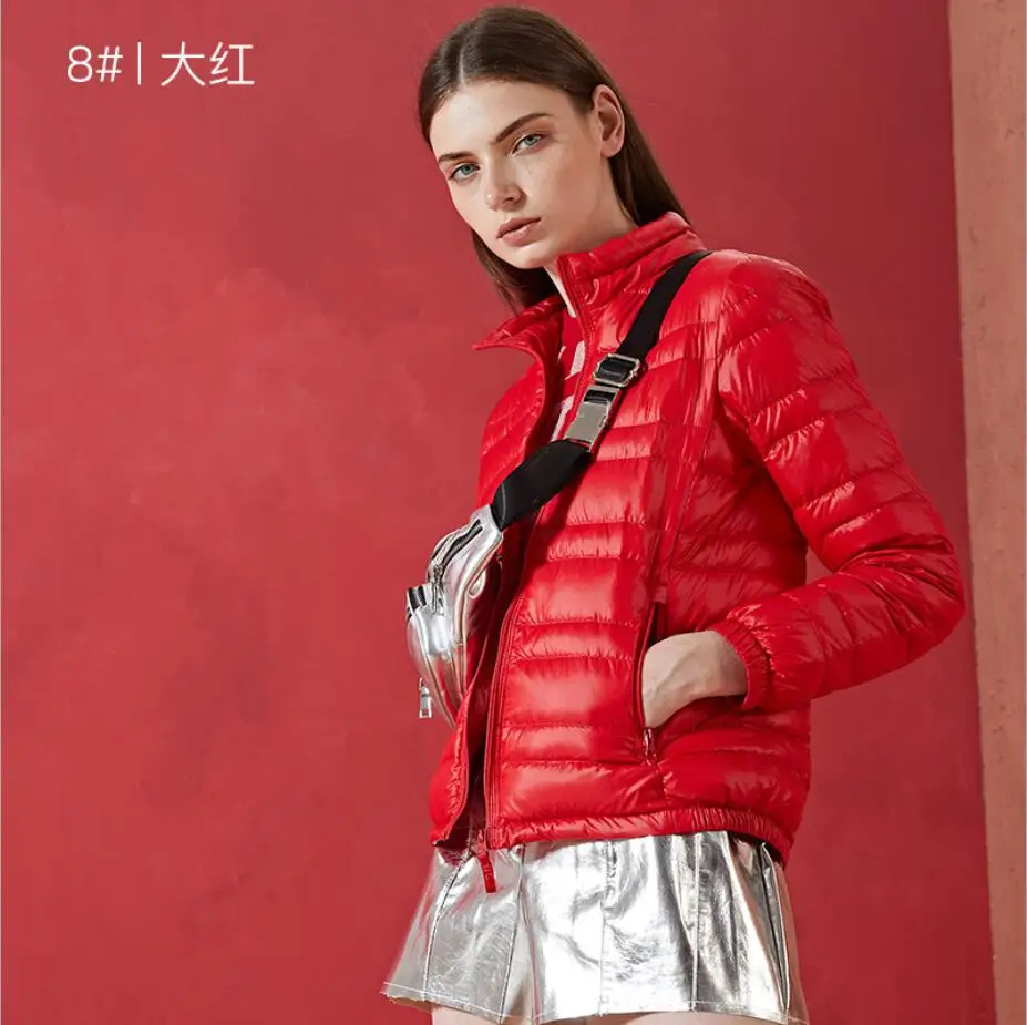 Зимняя пуховая куртка женская 2019 НОВАЯ тонкая короткая заметка женские Для